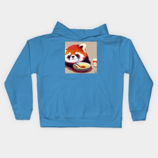 Kawaii Red Panda Eating Ramen Kids Hoodie